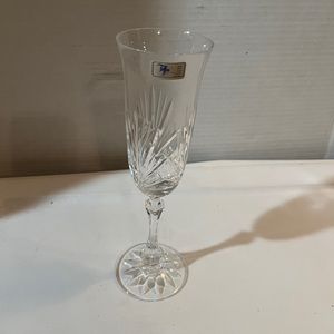 🐠Vienna Crystal Starlight Flute Glasses. Set of 3 . Vintage. Never Used. 24%Lead